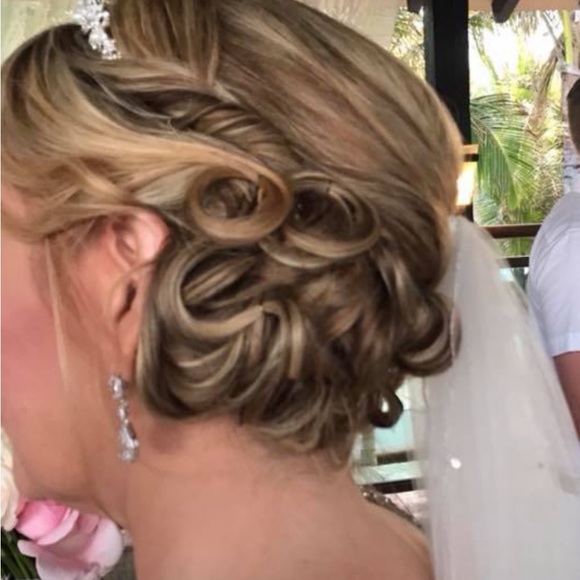 WhiteWedding Veil.Longer than most Trains.Diamond like accents all the way down main image 7